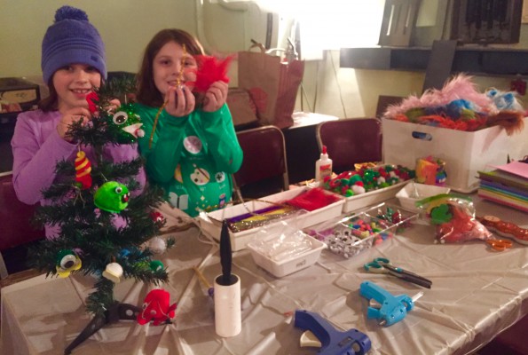 Weepul-people! Lucy & Audrey show off their creations.